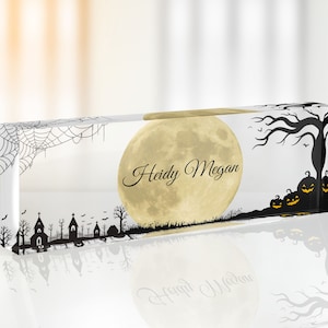 Halloween Name Plate, Custom  Trick or Treat Name Sign, Personalized Name Plate, Mother Gift, Name Plate for Desk, Gift for Halloween