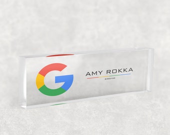 Personalized Acrylic Desk Name Plate: Custom Office Decor, Boss Gift