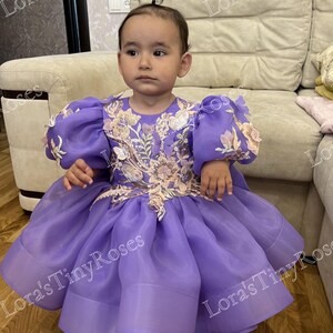 Lavender Baby Dress, Flower Girl Dress, Birthday Party Dress, Tutu Girl Dress, Toddler Pageant Dress, Christmas Baby Dress, Embroidery Dress