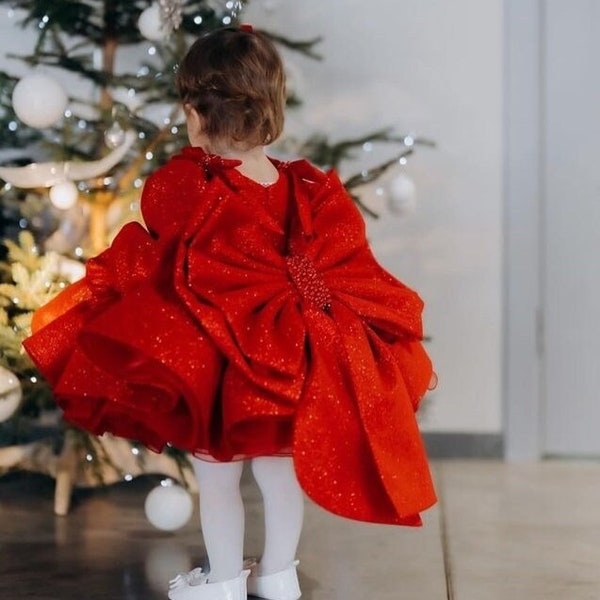 Sparkling red baby dress Toddler tulle short different colors dress First Birthday dress Baby tulle dress Photo shoot baby Smash cake dress