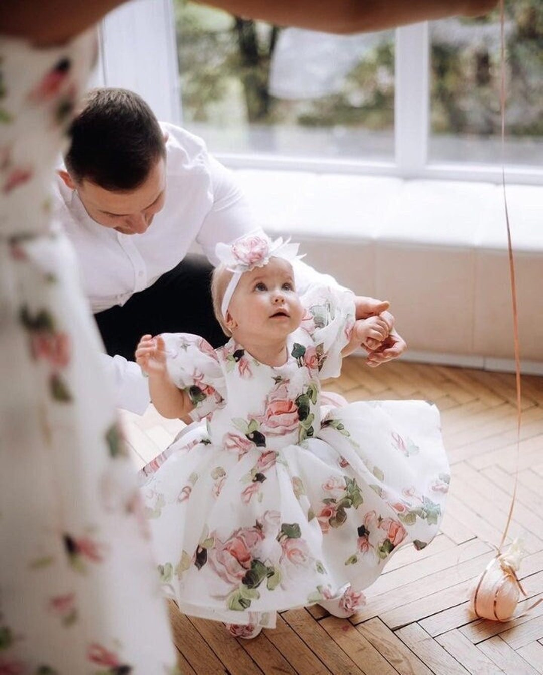 Floral dress, 1st birthday baby dress, elegant wedding dress for girls main image 1