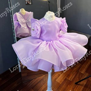 First Birthday dress lavender, with butterfly wings, Toddler pageant lilac dress, Girl dress with butterfly, Smash cake dress photoshoot