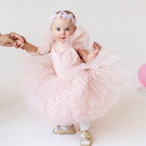 Blush Rose Tulle Baby Dress: First Birthday, Flower Girl