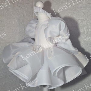 Christening toddler dress, 1st Communion Dress, Baptism Baby Dress Modern, 1st Birthday Dress, Flower Girl Dress, Baby Blessing White Gown