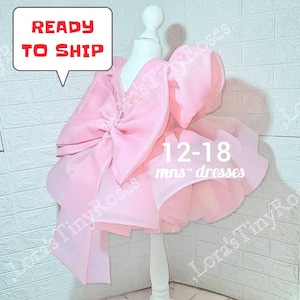 First Birthday dress, Ready to ship, Baby light pink dress, Flower girl dress,  Baby Photoshoot dress, Pageant dress, Party toddler dress