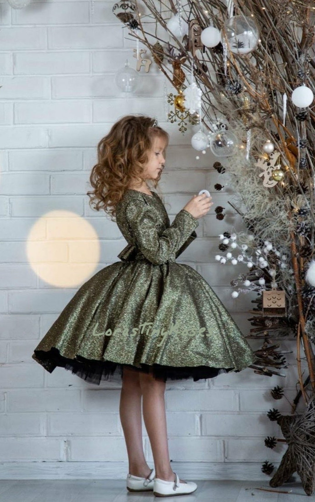infant gold christmas dress Gold Sequin Baby Girl Dress: Handmade Princess Outfit