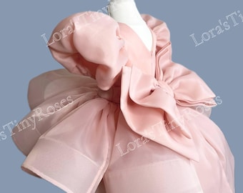 1. Geburtstag rosa Kleid Baby-Mädchen erster Geburtstag Kleid Kleinkind extra puffing Kleid Mädchen Geburtstag große Schleife Outfit Сake Kleid Fotoshooting