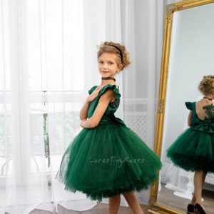 Mid-Season Dress For Baby Girl In Terry Stuff Hearts Print Green Color main image 0