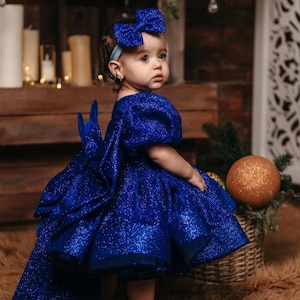 Sparkling blue baby dress Toddler tulle short blue dress First Birthday blue dress Baby tulle tutu dress Photo shoot baby Smash cake dress