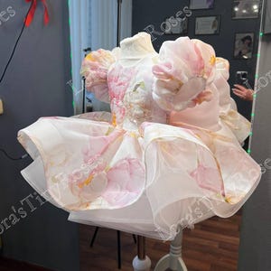 Babykleid mit Blumen, Blumenmuster Babykleid, Kleinkind Kleid für besondere Anlässe, Prinzessinnenkleid mit Blumen, Blumenmädchenkleid