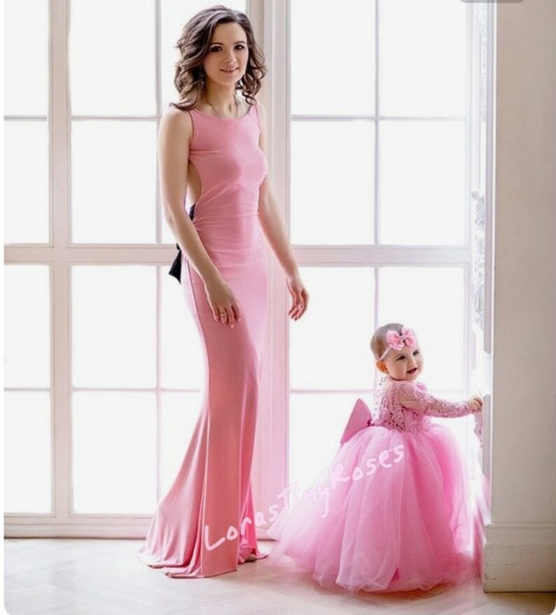 First Birthday Dress Baby Pink Lace Dress Toddler Little Etsy