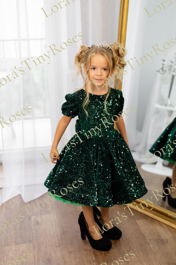 sparkling christmas dress New Girl sparkling Christmas pretty dress – My Little Whale Kids Fashion  Boutique main image 1