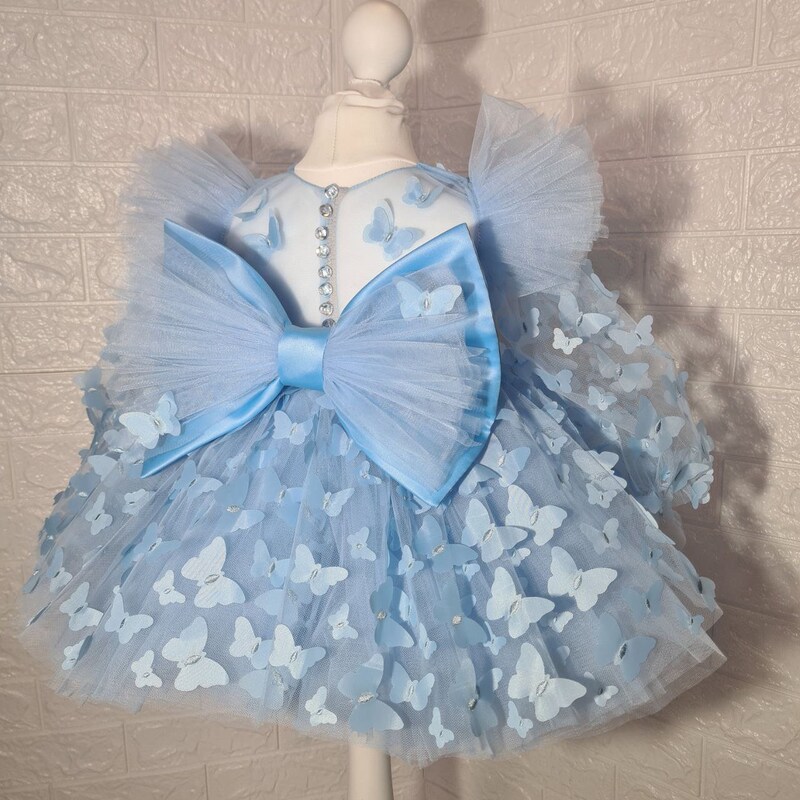 Butterfly Design Dress For Newborn Baby Girl In Cotton Stuff Red Color main image 1