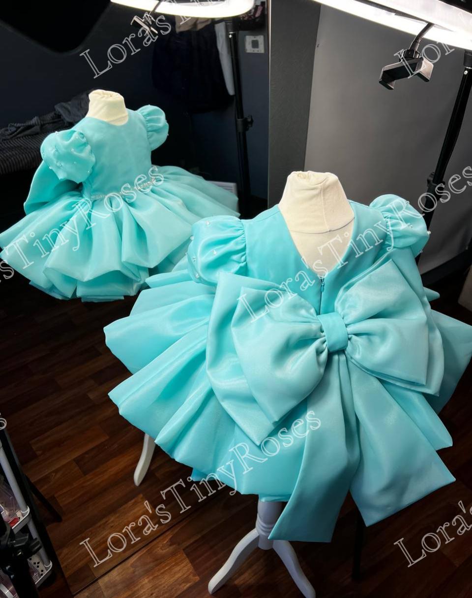 Vestidos Cortos Vestidos Color Agua Marina Para NiÃ±as Agua Marina