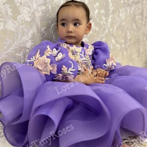 Lavender Baby Dress, Flower Girl Dress, Birthday Party Dress, Tutu Girl