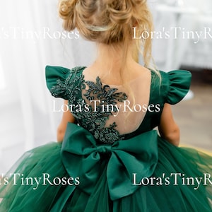 Toddler emerald X-mas dress, Christmas unique green dress for baby girl, Luxury baby dress, Green New Year fairy gown, Beaded applique dress