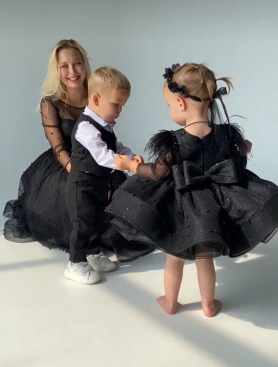 Baby with black dress new arrivals