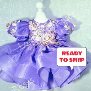 READY TO SHIP, Fairy 1st Birthday Dress, Lilac butterfly baby dress, Extra puffy toddler dress, Photoshoot baby, Special occasion baby 12-18