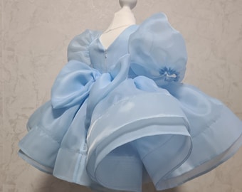 Robe pour premier anniversaire de bébé fille Robe d'anniversaire pour tout-petit Robe bleue bouffante pour tout-petit Robe bleue pour petite fille Tenue d'anniversaire bleue pour fille Photoshoot