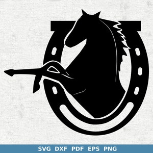 Horseshoe svg Horse clipart Cowboy png Silhouette Cricut | Etsy