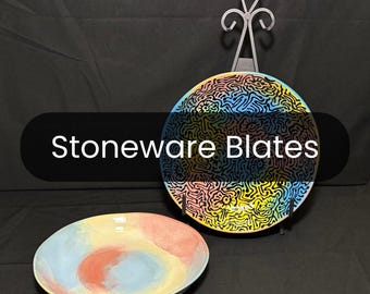 Piezas de gres esmaltadas a mano