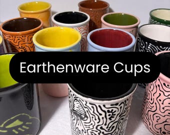 Tazas de cerámica esmaltada a mano, piezas únicas de barro