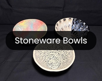 Cuencos de gres esmaltados a mano