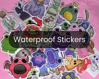 Pegatinas impermeables de acuarela, diseños originales