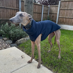 Whippet Vest Dog Fleece Navy