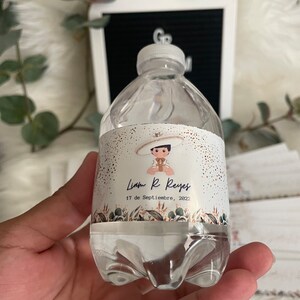 Water label sticker/ water bottle labels/ charrito bautizo/ baptism charro/ first birthday boy