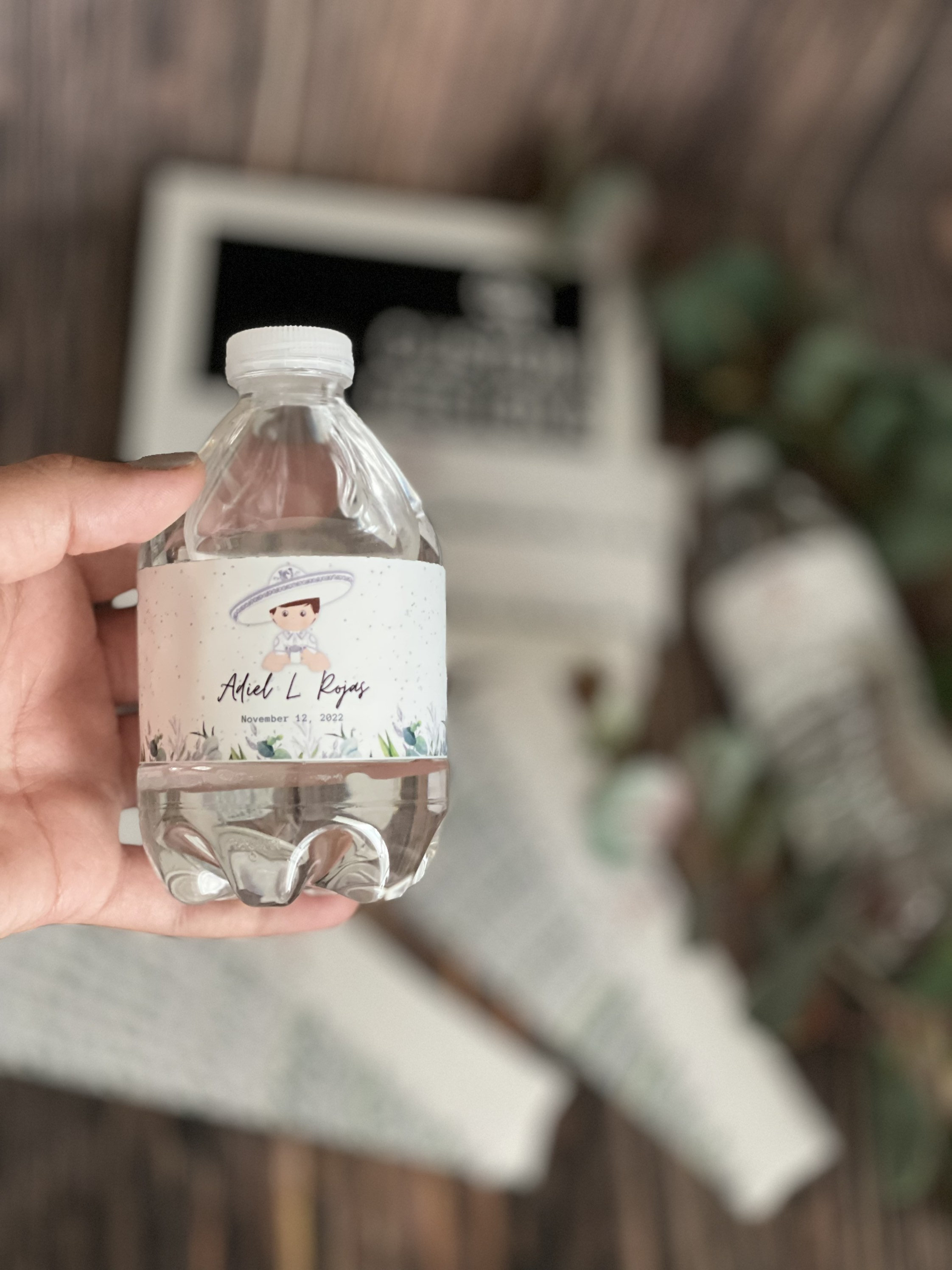 Water Label Sticker/ Water Bottle Labels/ Charrito Bautizo/ Baptism ...