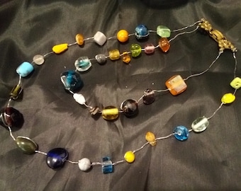 Vintage glass bead necklace with vintage clasp