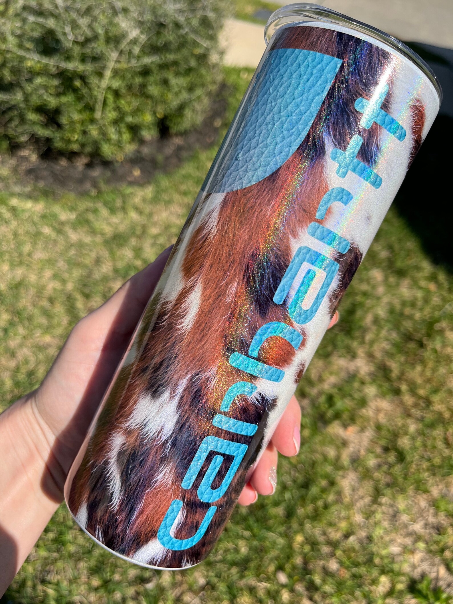 Cow Hide Carhartt Tumbler Etsy