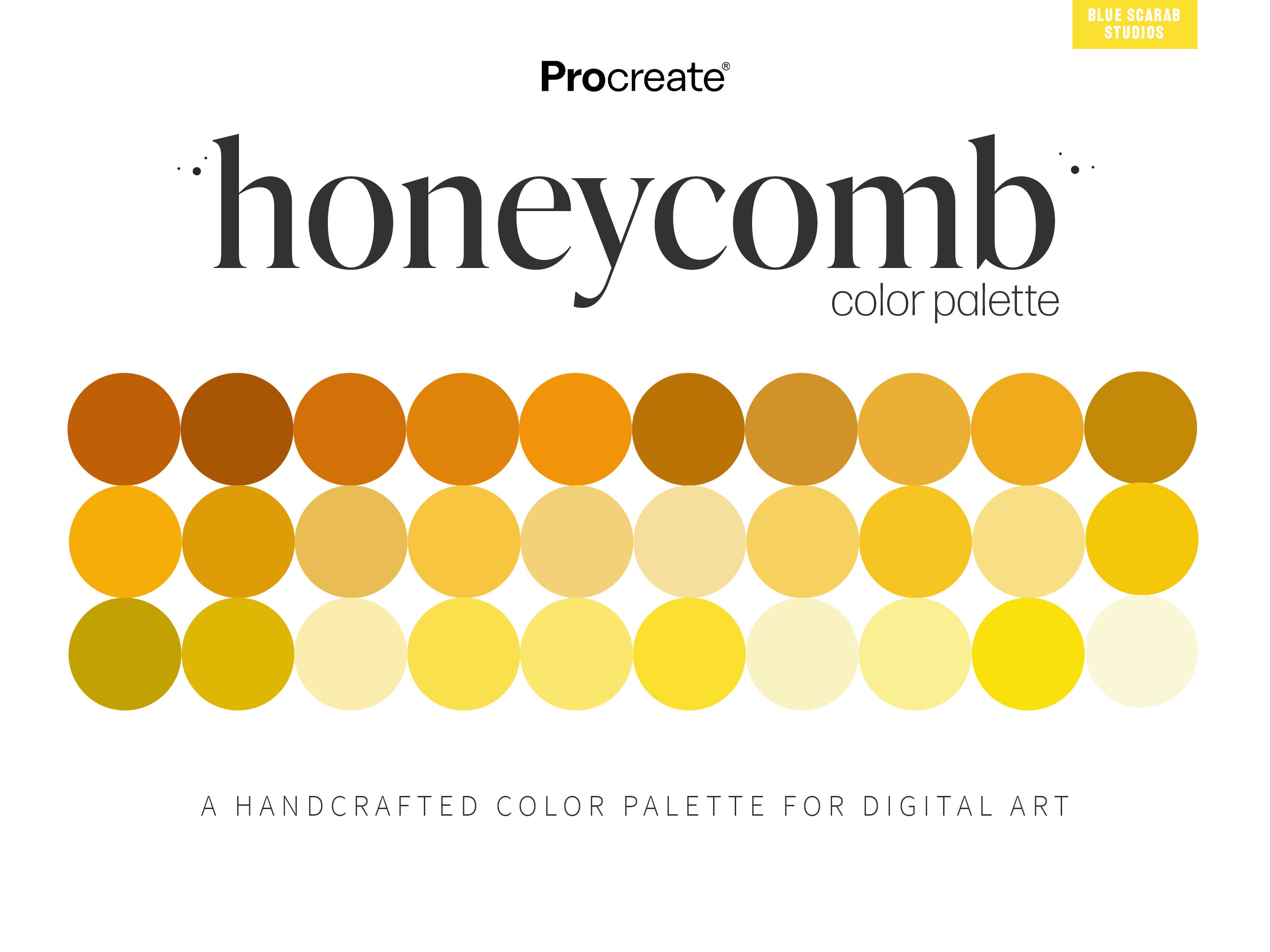 Yellow Color Palette for Procreate Color Swatches Etsy