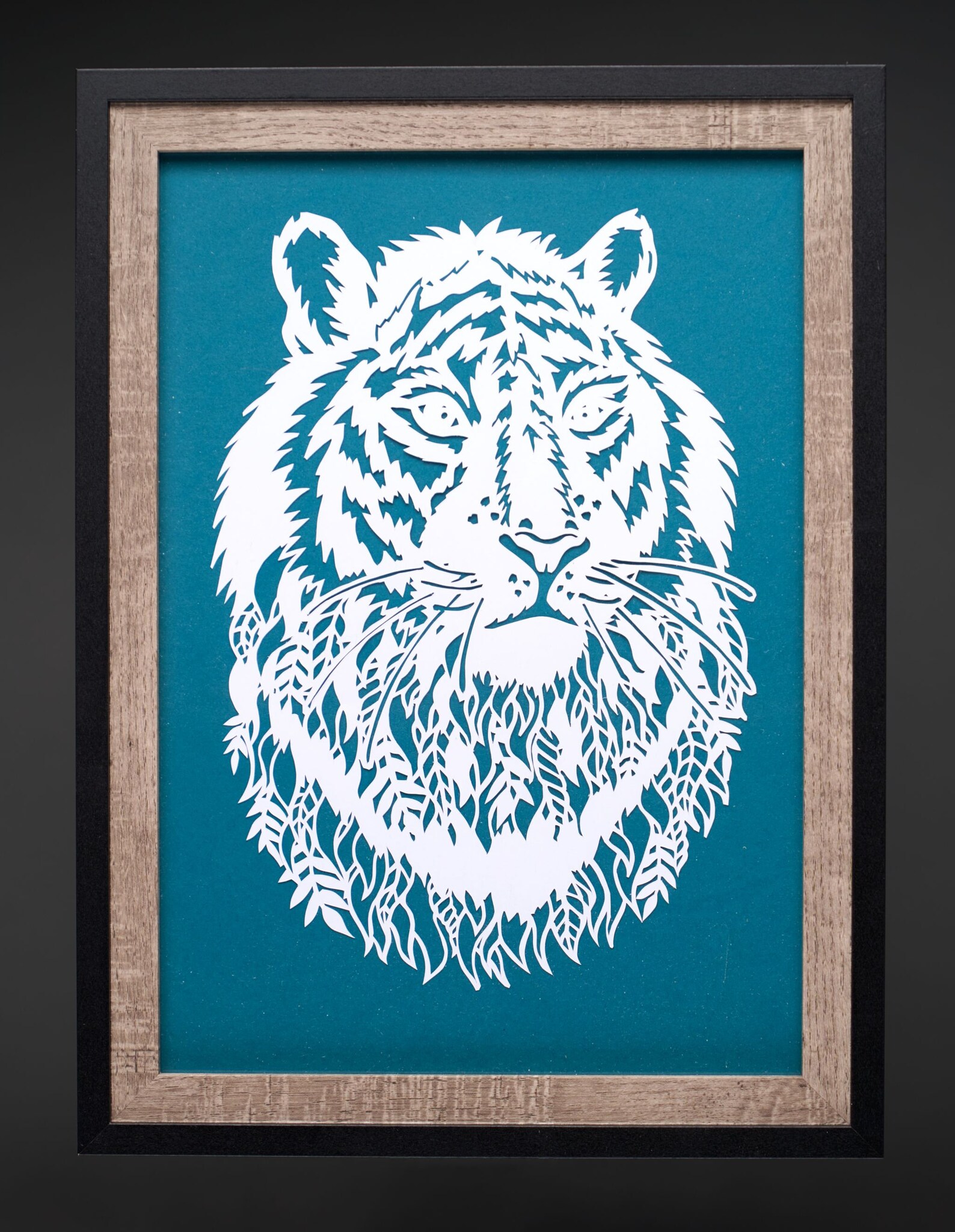 Download Handmade Tiger Papercut in Wooden Frame A4 Choice of ...