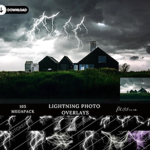 105 Realistic Lightning Photo Overlays (Digital Download)