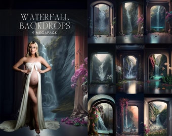 Waterfall Digital Backdrop, Maternity Backdrop Overlays, Studio Backdrop Overlays, Fine Art Textures, Photoshop Overlays