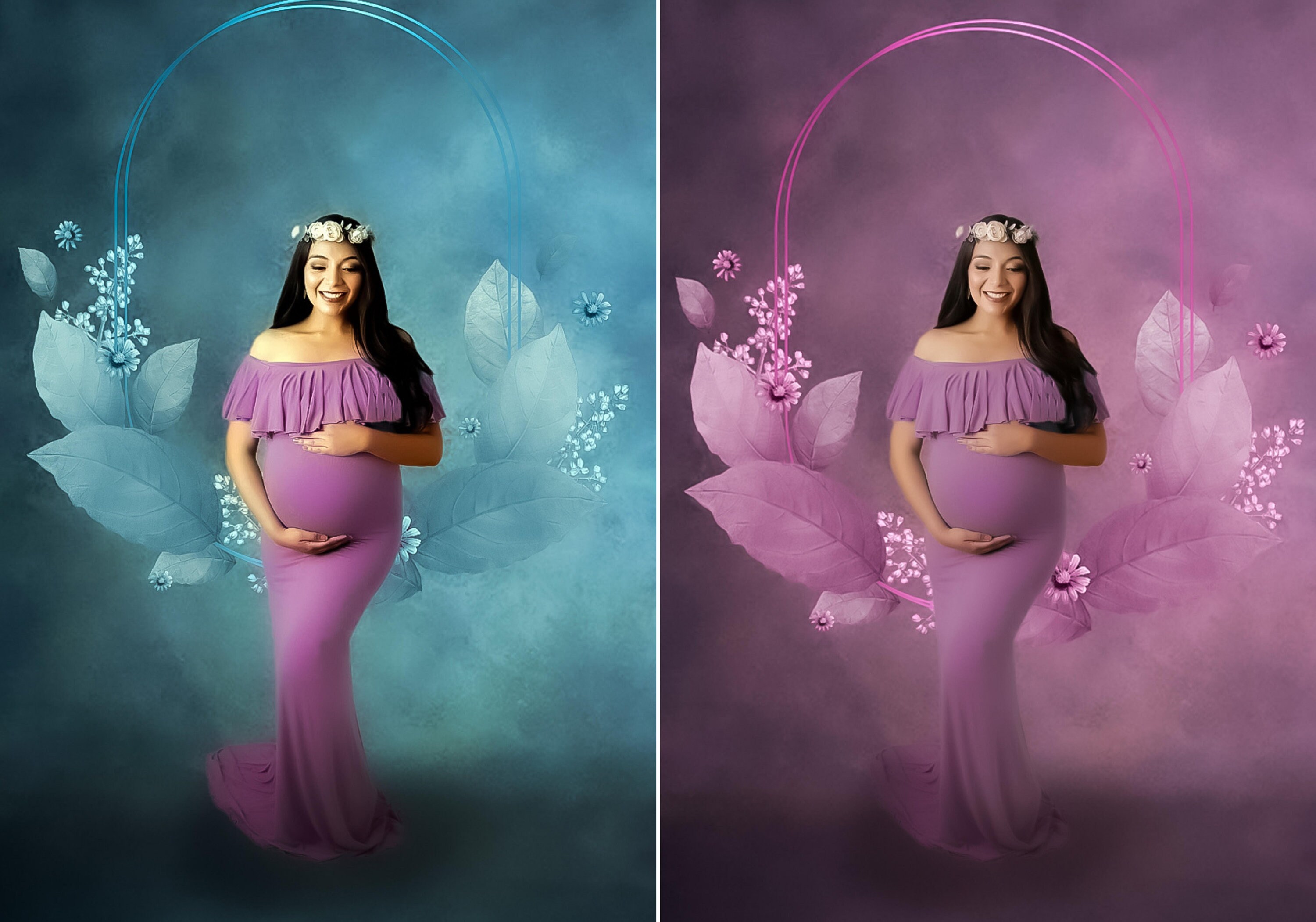 Floral Ring Backdrop Overlays Maternity Overlays for Etsy UK