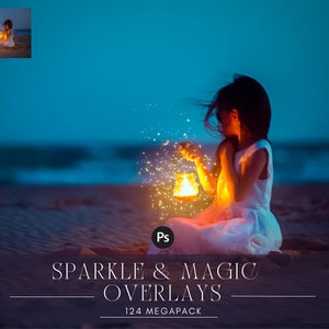 Sparkle Photo Overlays: Magic Ring Effects for Photoshop (124 PNG)