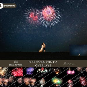 120 Realistic Firework Photoshop Overlays - capcut overlays , photoshop, overlays, easy to use, DIGITAL DOWNLOAD , Overlays for edit