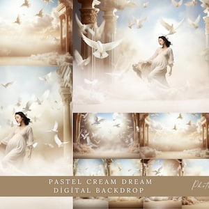 Pastel Cream Dream Set Digital Backdrops, Maternity Backdrop Overlays, Studio Backdrop Overlays, Fine Art Textures, Photoshop Overlays