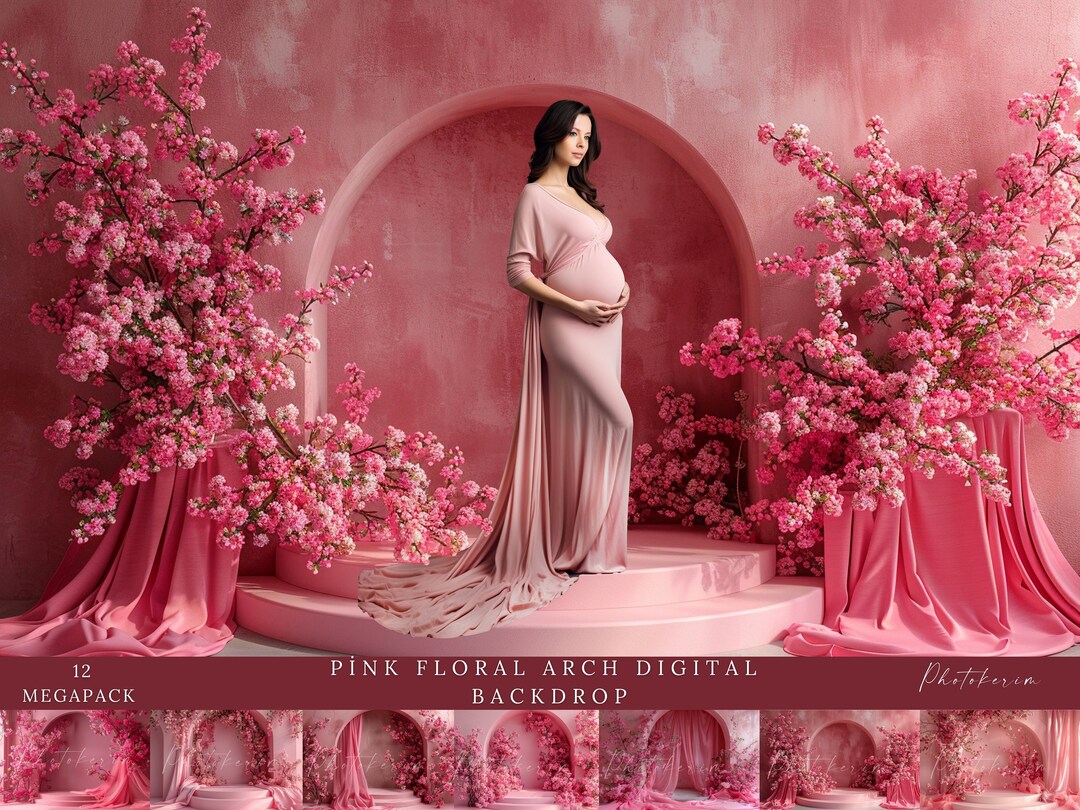 Aperturee Spring Colorful Floral Baby In Bloom Arch Backdrop
