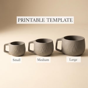 Coffee Mug Template | Slab Built Pottery Pattern | Ceramic Handbuilding PDF | 3 Sizes Digital Download