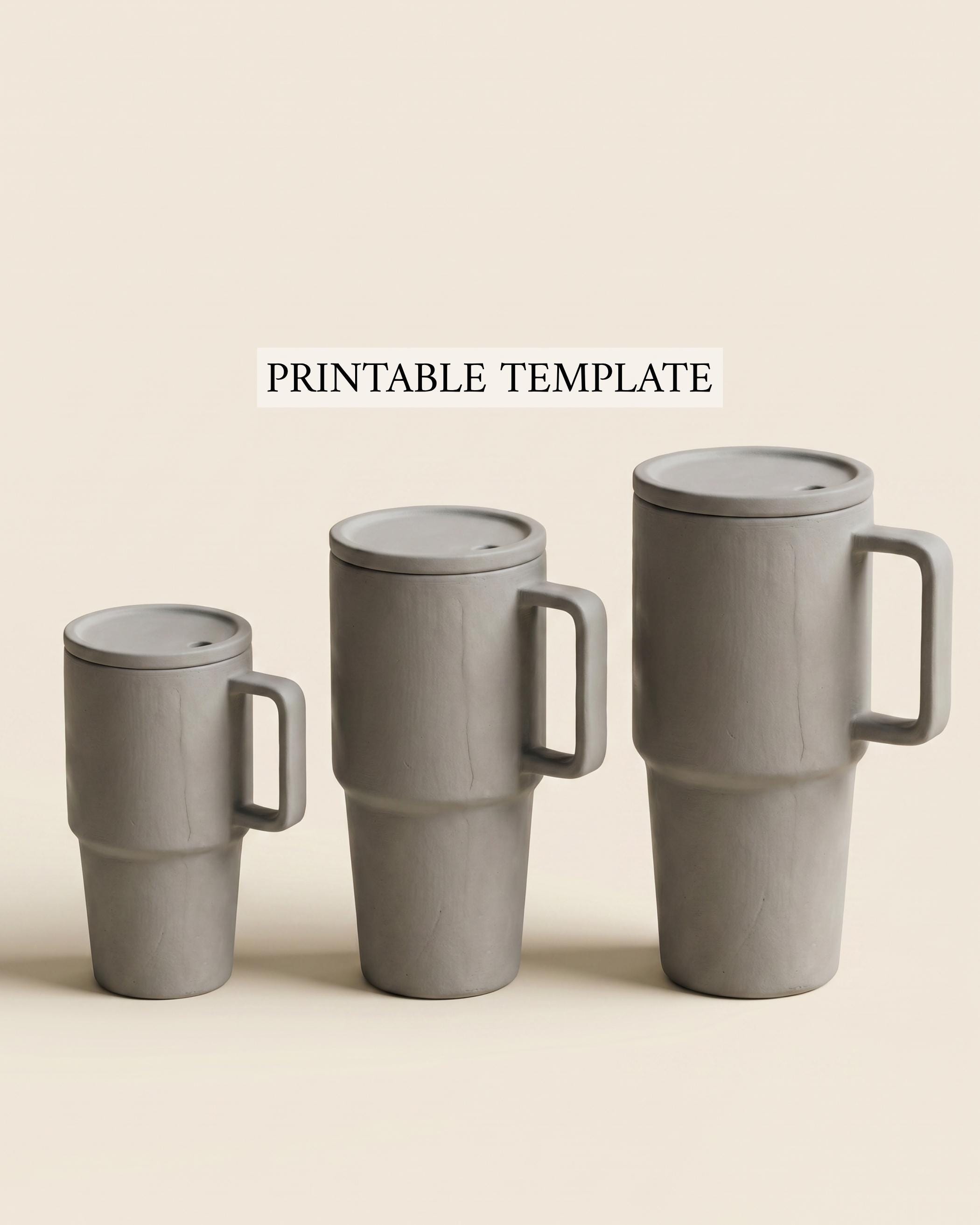 Ceramic Travel Tumbler Template Set 3 Sizes Slab Building Pottery…