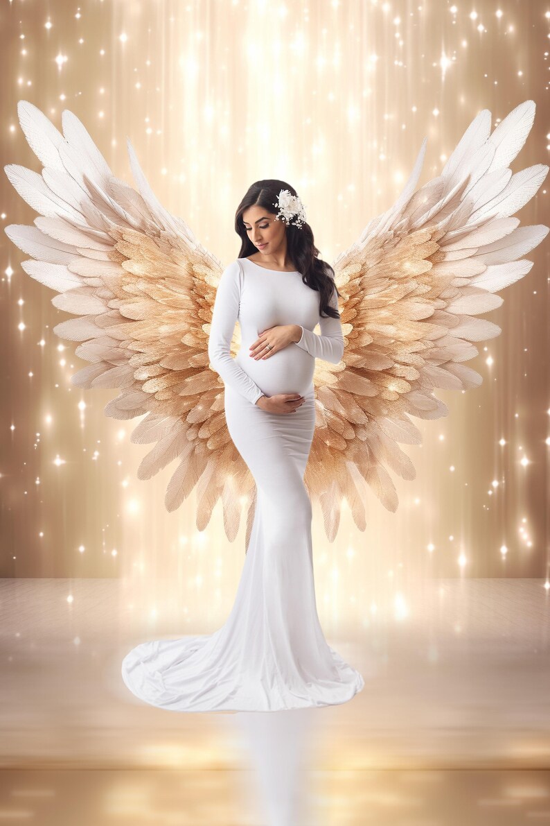 Gold Angel Wings Digital Backdrop: Maternity Photography Overlays (15 ...