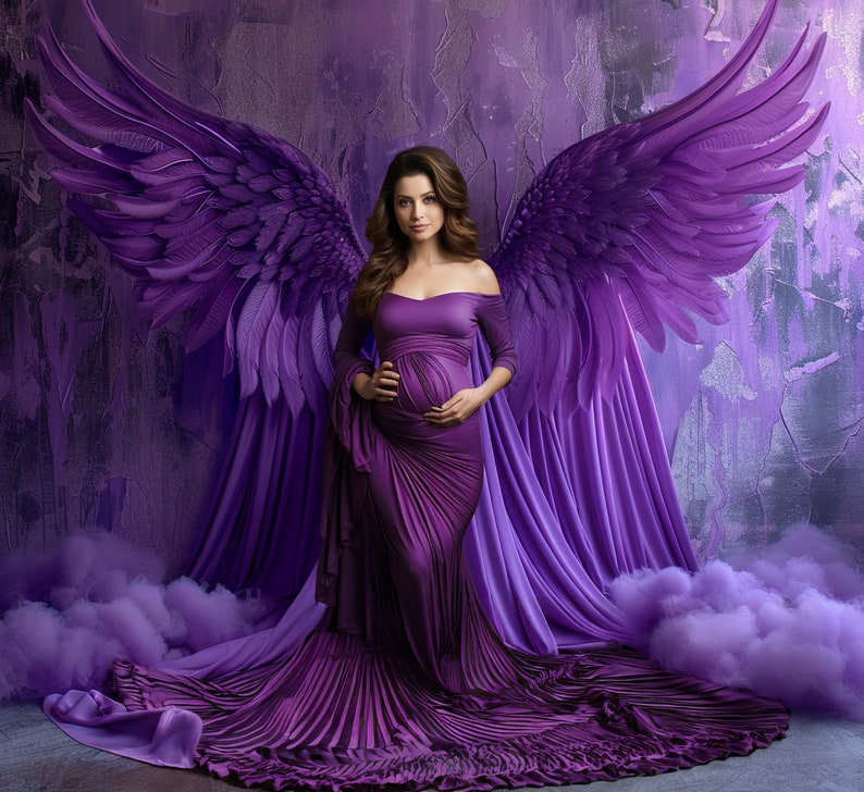 Colorful Angel Wings Digital Backdrop, Studio Maternity Background ...