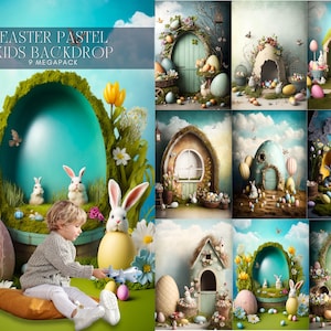 9 Easter Photography Studio Digital Background, Easter Backdrop, Digital Photo Props Backgrounds, Composite Image, Photography Backdrops