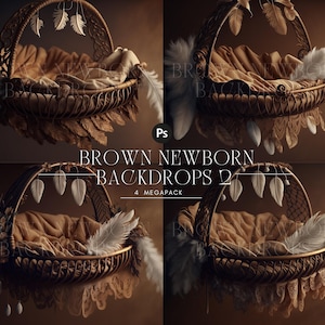 Brown Newborn Digital Backdrop: Baby Photoshoot (JPG Files)