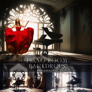 Piano Room Digital Backdrops, Maternity Backdrop Overlays, Studio Backdrop Overlays, Fine Art Textures, Photoshop Overlays for Photoshop