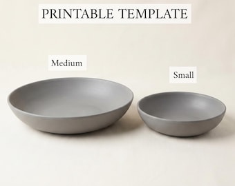 Pasta Plate Pottery Template, Slab Built Pasta Bowl Pattern PDF, Printable Clay Cutting Templates, Ceramic Serving Plate, 2 Sizes